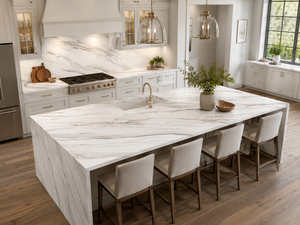 UNION Calacatta Mist Vein, Losa de Cuarzo Artificial Impresa, Super Jumbo, Diseño Moderno Ecológico, Encimeras para Cocina y Baño - Product Image 5