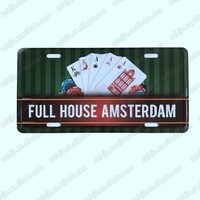 Decorazione Murale di Amsterdam, Olanda, Targa Souvenir in Metallo con Rilievo, Targa Automobilistica