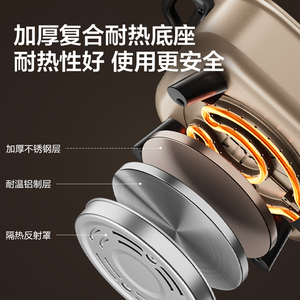 Olla Eléctrica Supor de 6.5L, Cuadrada, Color Champán Dorado, Multifuncional, con Doble Anillo de Calentamiento, Cocina Rápida, Sartén Eléctrica - Product Image 2