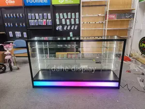 New Product Extra Vision Show Case Displays With Colorful Led Lights For Smoke Shop Glass Display Showcase Tobacco Cabinet