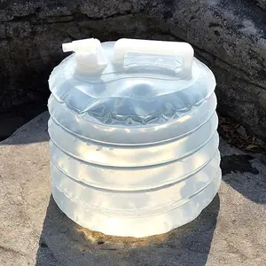 Hot Selling Wieder verwendbar Langlebig 3L 5L 8L 10L 15L Tragbar Faltbar Outdoor Camping Wandern Speicher Wassers ack mit Wasserhahn