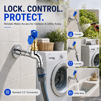 Robinet Verrouillable 1/2 Pouce Extérieur Antivol avec Clé pour Lave-linge, Jardin, Serpillière, Évier