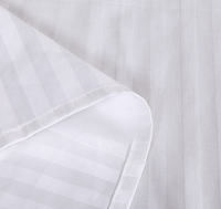Drap de lit C 60x40 173x120 3cm à rayures en satin blanc 100% coton 300tc pour hôtel