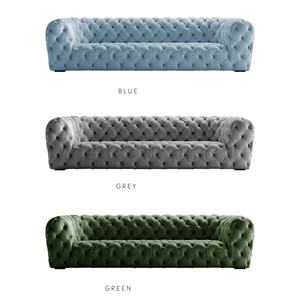 أعلى بيع المخملية جلدية تشيسترفيلد طقم أريكة الحديثة الفاخرة تركيا 3 مقاعد الفضة التقليدية العتيقة لشريط غرفة المعيشة - Product Image 1