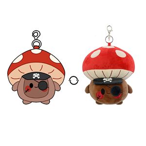 Porte-clés en peluche personnalisé de 10 cm, champignon <span class=keywords><strong>pirate</strong></span> en peluche doux, jouets en peluche d'anime pour enfant, cadeau - Product Image 1
