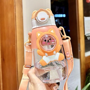 Cute Kawaii Cartoon Student School Travel Water <b>Cup</b> Large Capacity Water Bottle with <b>Straw</b> for Girls Kids Made of PC Material - Product Image 2