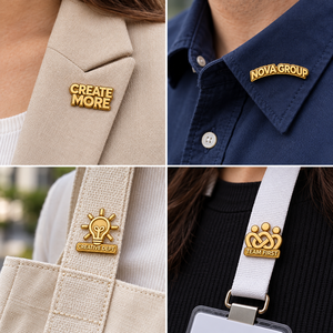 Custom Gold Plated English Text Logo Metal Lapel <b>Pins</b> for Company Department Club and Team OEM ODM - Product Image 3