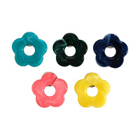Broche multifonctionnelle en acrylique coloré en forme de fleur, épinglette ajourée décorative pour accessoires de costume, fixation pour lunettes, foulards et corsages