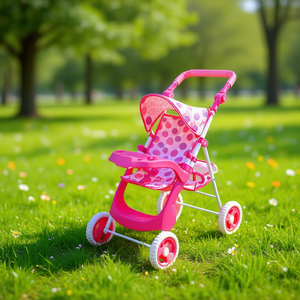 Poussette Baby Chic 62x33x14 Cm pliable rose pour poupées - Product Image 3