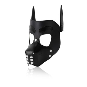 BANSEY Máscara Erótica de Cara de Perro para Juego, Capucha de PVC y Cuero con Boquilla Removible, para Parejas, Juego Sensual, Disfraz de Bondage - Product Image 4