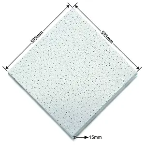 لوح سقف مربع من الألياف المعدنية الممتصة للصوت ، استخدام البلاط في المستشفيات × × 15 × × 15