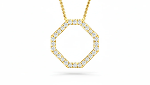 Elegante Collar Hexagonal Moderno con Cadena para Mujer, Joyería Fina de Lujo con Detalles de Diamantes Brillantes - Product Image 3