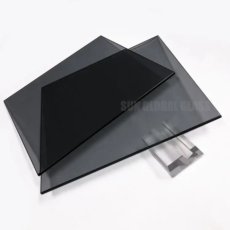 5mm 6mm 10mm 12mm Euro Gray Reflective Float Tinted Black Glass Smoke Gray Tempered Glass