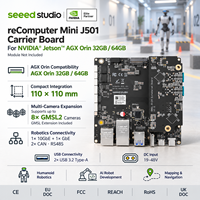 Seeed Studio ReComputer Mini J501 Compact NVIDIA Jetson AGX Orin Carrier Board GMSL 10GbE M.2 PCIe Papan Pengembangan AI Robotika