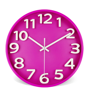 Sản phẩm nhà 12 "phòng khách trang trí 3 D lớn kỹ thuật số Đồng hồ treo tường vòng nhựa phun sơn màu đồng hồ thạch anh - Product Image 6