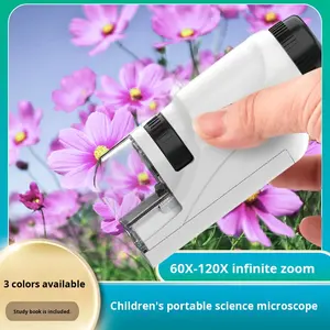 <span class=keywords><strong>Microscope</strong></span> portable en plastique pour enfants, mini <span class=keywords><strong>microscope</strong></span> optique, expérience scientifique en biologie, âges 8-13, cadeau pour les élèves du primaire - Product Image 2