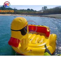 Bateau remorquable à eau le plus durable commercial bateau de canard jaune gonflable canapé flottant canapé d'eau bateau de ski nautique à vendre
