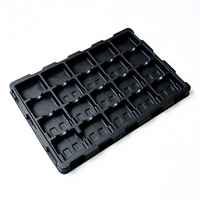 Plateau thermoformé noir pour accessoires électroniques, emballage de stockage, plateau en plastique écologique, échantillon de moule personnalisé
