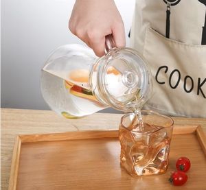 Jarra <span class=keywords><strong>de</strong></span> Vidrio con Tapa para Refrigerador, Té Helado, Jugo y <span class=keywords><strong>Agua</strong></span> <span class=keywords><strong>Caliente</strong></span>, Botella para Bebidas Caseras con Tapa y Asa - Product Image 6