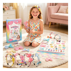 Sparkling Hairband Making Kit Kids Unicorn <b>Rainbow</b> <b>Sequin</b> Bow Satin Trim Birthday Party Gift Bundle Toy Pack Supplies - Product Image 2
