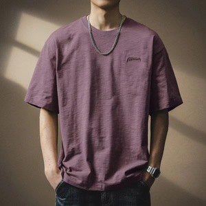 2025 Men's Bamboo Cotton Short-<b>Sleeved</b> T-<b>Shirt</b> Loose Fit <b>Half</b>-<b>Sleeved</b> Hip Hop Casual Print Summer Heavy Thermal Terry Large Size - Product Image 1