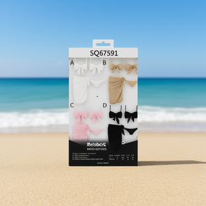 ชุดคลุมว่ายน้ำ HDJ แบบ 2 ชิ้น แต่งโบว์ ผ้าถัก ผสมสแปนเด็กซ์ โพลีเอสเตอร์ ไซส์พลัส เอวยางยืด คอแบบผูก สายคล้องคอ ทรงเข้ารูป มินิ - Product Image 2