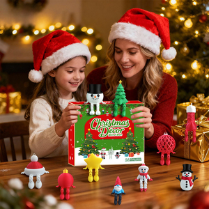 Set di Calendario dell'Avvento Natalizio Stampato in 3D, Figurine Mini Articolate, Ornamenti Appesi, Regalo per le Festività - Product Image 5