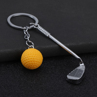 Porte-clés Mini Balle de Golf en Alliage de Zinc, Anneau de Clés Sportif Tendance, Pendentif pour Sac à Dos et Voiture, Cadeau Souvenir Adorable pour les Amateurs de Golf Hommes et Femmes