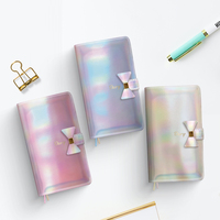 Agenda holographique en PU Miss Anne Lister Secret Diaries 2023, agenda personnalisé mignon avec nœud papillon, cadenas et coins arrondis