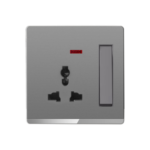 Interrupteur mural électrique domestique gris, norme britannique, 2 gangues, 2 voies, 10A, 250V, 86*86mm, compatible Smart <span class=keywords><strong>Life</strong></span>, électroplaqué, style rétro - Product Image 3