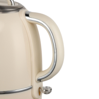 Bouilloire électrique rétro en acier inoxydable de 1,5 L, 1500 W, avec thermomètre, arrêt automatique, double paroi, pour la maison et l'hôtel
