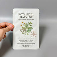 Sachets d'emballage personnalisés pour masques faciaux en feuille laminée, scellés sur 3 côtés, pour cosmétiques et soins de la peau