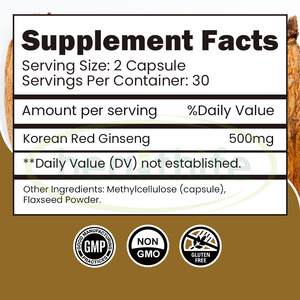 Compléments Healthife Boost Energy <span class=keywords><strong>Ginseng</strong></span> Capsules 500mg/120 Capsules/Bouteille Capsule de <span class=keywords><strong>ginseng</strong></span> rouge coréen - Product Image 2
