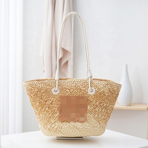 Bolso Tote de Verano de Lujo Ecológico Tejido a Mano para Mujer, Bolso de Hombro de Paja para Viaje con Cierre de Cordón y Letras de Moda - Product Image 4