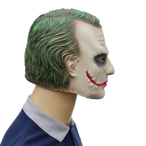 Masque de <span class=keywords><strong>Joker</strong></span> du Chevalier Noir pour Halloween, accessoire de cosplay, costume, accessoires d'horreur, clown effrayant, couvre-chef en latex - Product Image 5