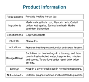 Té <span class=keywords><strong>de</strong></span> Alta Calidad para <span class=keywords><strong>la</strong></span> Fertilidad Masculina <span class=keywords><strong>y</strong></span> <span class=keywords><strong>la</strong></span> Salud <span class=keywords><strong>de</strong></span> <span class=keywords><strong>la</strong></span> Próstata, Té Herbal Natural para <span class=keywords><strong>la</strong></span> Vitalidad, Empaquetado en Caja <span class=keywords><strong>y</strong></span> Taza, Precio <span class=keywords><strong>de</strong></span> Fábrica, Venta al por Mayor - Product Image 6