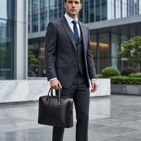 Sacoche d'affaires exécutive pour ordinateur portable, en fibre de carbone et cuir premium, style sport 2026, imperméable