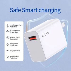 Cheap Price 120W Super Fast Charger EU US <b>Plug</b> Power <b>Adapter</b> Charger With 6A <b>Type</b> <b>C</b> Cable for Android Phones - Product Image 4
