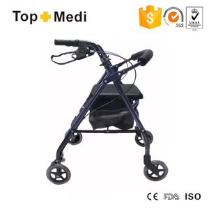 <span class=keywords><strong>Médical</strong></span> léger de soins aux personnes <span class=keywords><strong>âgée</strong></span>s handicap Quatre <span class=keywords><strong>fauteuil</strong></span> roulant panier à roulettes - Product Image 3