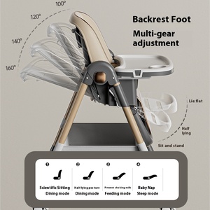 Seamind chaise de salle à manger multifonctionnelle conception de siège en plastique hauteur réglable pliable <span class=keywords><strong>inclinable</strong></span> Durable métal enfant en bas âge moderne bébé - Product Image 3
