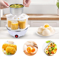 Cuiseur à œufs électrique intelligent à double couche, mini cuiseur vapeur automatique pour le petit-déjeuner, cuiseur à œufs électrique portable pour un usage domestique