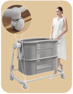 <span class=keywords><strong>Cuna</strong></span> <span class=keywords><strong>de</strong></span> Bebé Estilo Villa con Marco Metálico y Mosquitera, Cama Eléctrica Ajustable con Función <span class=keywords><strong>de</strong></span> Balanceo, <span class=keywords><strong>Cuna</strong></span> Multiusos, <span class=keywords><strong>Cuna</strong></span> Mecedora - Product Image 5