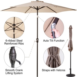 Nouveau parasol extérieur pare-<span class=keywords><strong>soleil</strong></span> parapluie de plage Logo personnalisé imprimé promotionnel bambou en bois <span class=keywords><strong>exotique</strong></span> plage jardin parapluie - Product Image 3