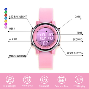 Reloj de Pulsera Digital Rosa Resistente al Agua 3ATM para Niñas, con Pantalla de Tiempo con <span class=keywords><strong>Flash</strong></span> Colorido, Reloj Deportivo Infantil con Función de Alarma - Product Image 3