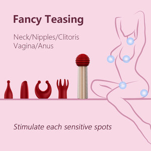 Bestseller Bullet Vibrator 10 Vibrationsstufen 5 Verschiedene Aufsätze ABS+Silikon Material Superkraft G-Punkt-Stimulation Mini - Product Image 6