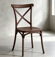 Chaise en résine plastique X-Back démontable et empilable, style antique, pour événements et banquets en extérieur