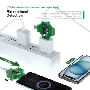 Relife XA1 Ampèremètre portable Testeur <span class=keywords><strong>de</strong></span> courant <span class=keywords><strong>de</strong></span> tension 2-en-1 USB Type-C PD Voltmètre numérique pour réparation <span class=keywords><strong>de</strong></span> téléphone portable Type-A Type-C - Product Image 4