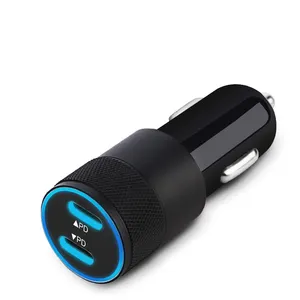 amz best top seller hot sales selling custom dual usb type c pd 2 ports car charger charging adapter compatible with phone