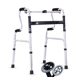 Aluminum Alloy <b>Walker</b> Height Adjustable For <b>Elderly</b> Rehabilitation Support With Wheels - Product Image 1
