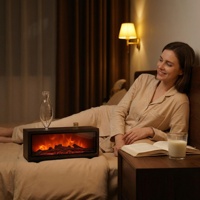 Diffuseur d'aromathérapie en bois style cheminée rétro, sans eau, pour salon, détente et lecture, ambiance studieuse